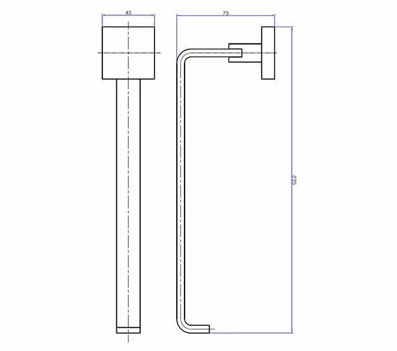 Crosswater Zeya 235mm Wide Chrome Towel Rail 2 Crosswater Zeya 235mm Wide Chrome Towel Rail - Image 2