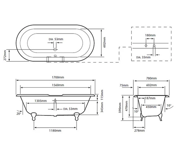Heritage Granley Traditional Bathroom Suite - 2 - PGRW05 PGRW09 THC10P TGRC00 7 Heritage Granley Traditional Bathroom Suite - 2 - PGRW05 PGRW09 THC10P TGRC00 - Image 7