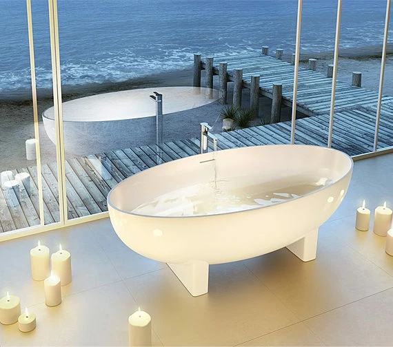 Clearwater Lacrima Natural Stone Freestanding Oval Bath 1690 X 800mm 6 Clearwater Lacrima Natural Stone Freestanding Oval Bath 1690 X 800mm - Image 6