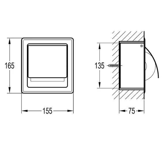 Flova Gloria Diamond Chrome Concealed Toilet Roll Holder 3 Flova Gloria Diamond Chrome Concealed Toilet Roll Holder - Image 3