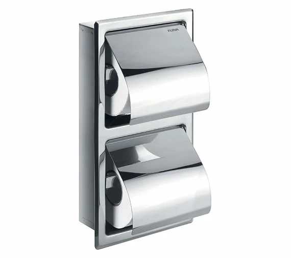 Flova Gloria Diamond Chrome Concealed Toilet Roll Holder 4 Flova Gloria Diamond Chrome Concealed Toilet Roll Holder - Image 4