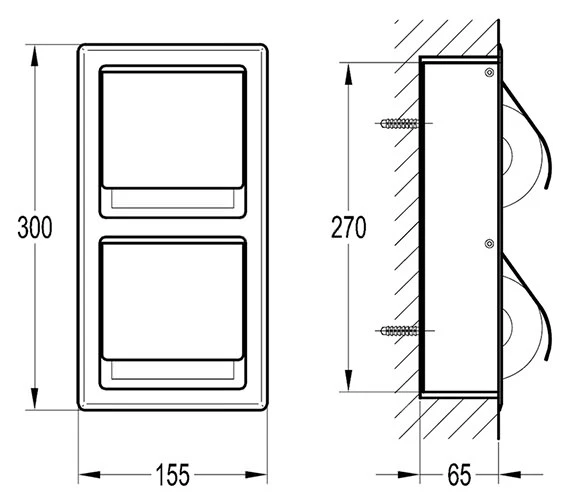 Flova Gloria Diamond Chrome Concealed Toilet Roll Holder 5 Flova Gloria Diamond Chrome Concealed Toilet Roll Holder - Image 5