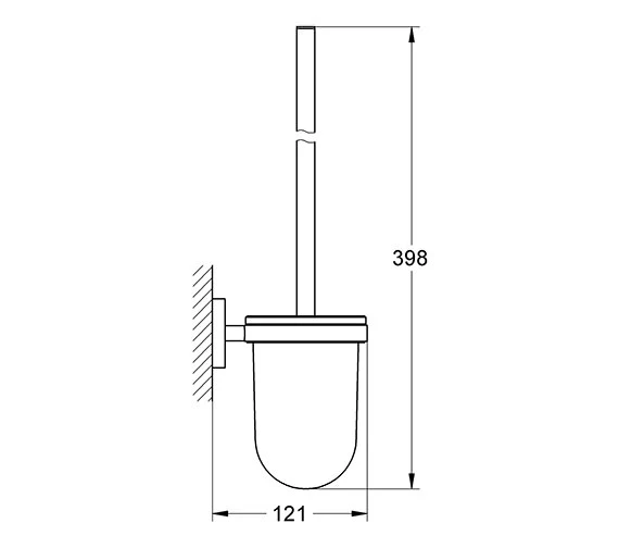 Grohe Essentials Wall Mounted Chrome Toilet Brush Set 3 Grohe Essentials Wall Mounted Chrome Toilet Brush Set - Image 3