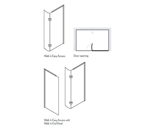 Crosswater Design Plus Walk In Easy Access Shower Enclosure With 300mm Return Panel 2 Crosswater Design Plus Walk In Easy Access Shower Enclosure With 300mm Return Panel - Image 2