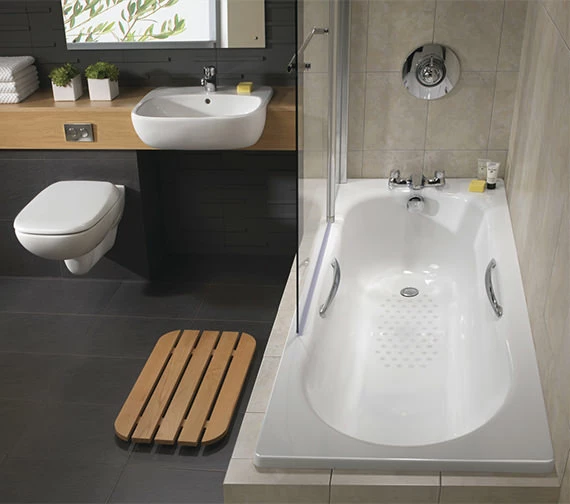 Twyford Celtic White Slip Resistant Steel Bath With Grips And Legs 1600 X 700mm 9 Twyford Celtic White Slip Resistant Steel Bath With Grips And Legs 1600 X 700mm - Image 9