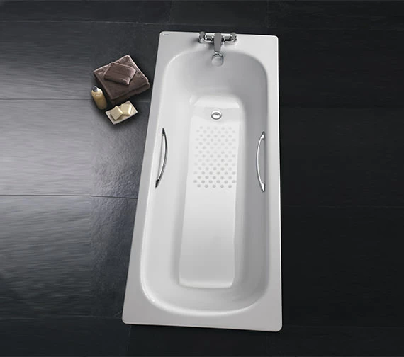 Twyford Celtic White Slip Resistant Steel Bath With Grips And Legs 1600 X 700mm 5 Twyford Celtic White Slip Resistant Steel Bath With Grips And Legs 1600 X 700mm - Image 5