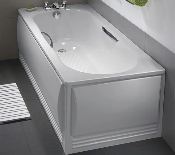 Twyford Celtic White Slip Resistant Steel Bath With Grips And Legs 1600 X 700mm 8 Twyford Celtic White Slip Resistant Steel Bath With Grips And Legs 1600 X 700mm - Image 8