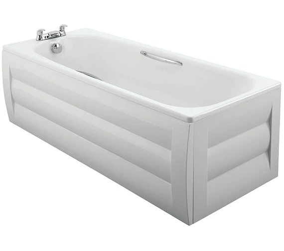 Twyford Shallow Slip Resistant White Steel Bath With Grips 1700 X 700mm 2 Twyford Shallow Slip Resistant White Steel Bath With Grips 1700 X 700mm - Image 2