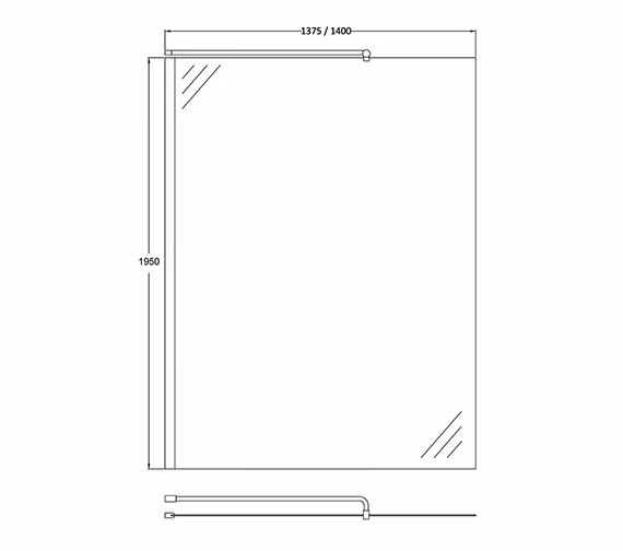 Hudson Reed Walk-In Wetroom Shower Screen And Support Bar 9 Hudson Reed Walk-In Wetroom Shower Screen And Support Bar - Image 9