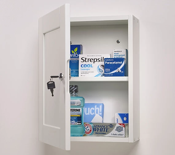 Roper Rhodes Medicab Lockable Single Door Wall Cabinet White 334mm - MED340 4 Roper Rhodes Medicab Lockable Single Door Wall Cabinet White 334mm - MED340 - Image 4