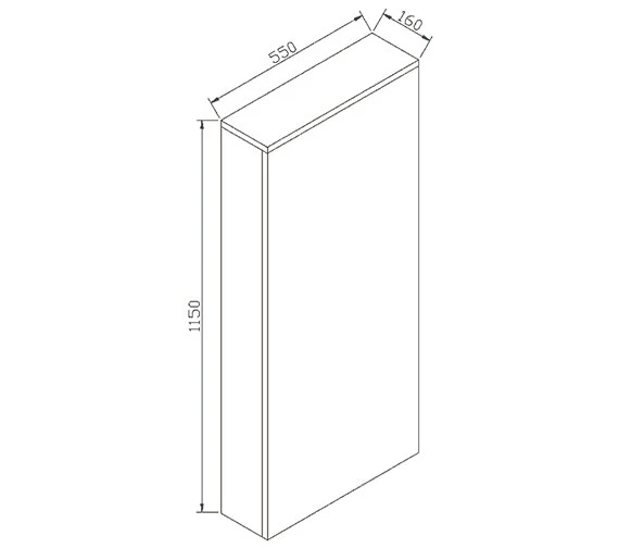 IMEX Echo White Gloss 550 X 1150mm Concealed Cistern Cover 2 IMEX Echo White Gloss 550 X 1150mm Concealed Cistern Cover - Image 2