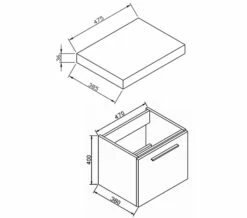 IMEX Bloque Wall Hung Single Drawer Unit And 470mm Worktop 7 IMEX Bloque Wall Hung Single Drawer Unit And 470mm Worktop -UK Bathroom Products Sales 2024 QS V72214 2 mn