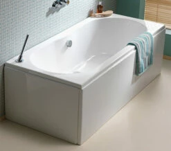 IMEX Wave 1700 X 750mm White Double Ended Bath - IMPWDE17X75