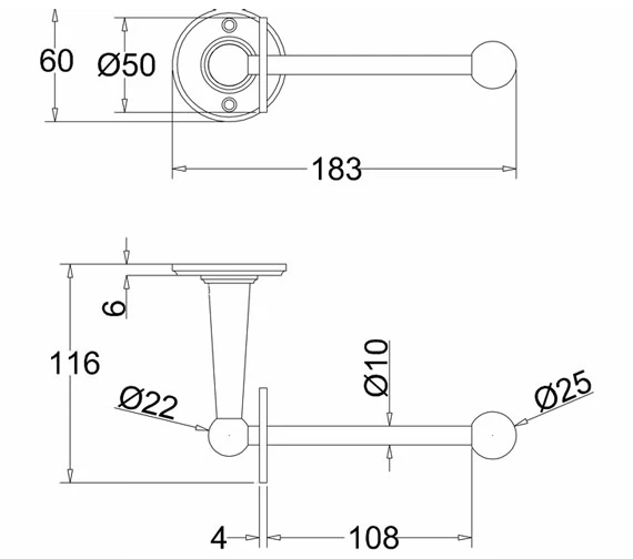 Burlington Spare WC Roll Holder Chrome Plated - A6 CHR 3 Burlington Spare WC Roll Holder Chrome Plated - A6 CHR - Image 3