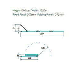 Kudos Inspire 1250 X 1500mm Three Panel In-Fold Bath Screen