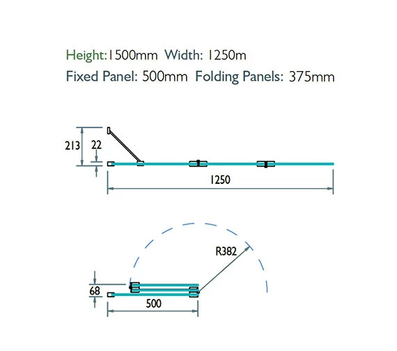 Kudos Inspire 1250 X 1500mm Three Panel In-Fold Bath Screen 1 Kudos Inspire 1250 X 1500mm Three Panel In-Fold Bath Screen