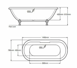 Royce Morgan Kensington White Double Ended Traditional Bath