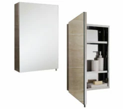 RAK Cube Stainless Steel 400 X 600mm Single Door Mirror Cabinet