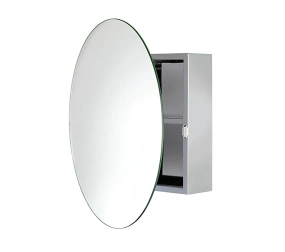 Croydex Severn Stainless Steel Circular Door Mirror Cabinet 2 Croydex Severn Stainless Steel Circular Door Mirror Cabinet - Image 2