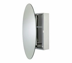 Croydex Tay Stainless Steel Oval Door Mirror Cabinet -UK Bathroom Products Sales 2024 QS V76340 3 mn