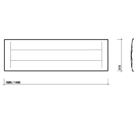 Twyford Luna-Neptune 1700mm White Front Bath Panel - NL7700WH 2 Twyford Luna-Neptune 1700mm White Front Bath Panel - NL7700WH - Image 2