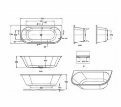 Burlington Avantgarde 1700 X 750mm White Back-To-Wall Bath -UK Bathroom Products Sales 2024 QS V77477 2 mn