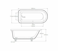 Royce Morgan Lambeth Single Ended White Bath 1665 X 715mm With Feet -UK Bathroom Products Sales 2024 QS V77571 2 mn