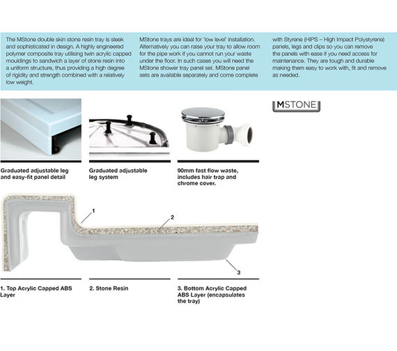 Merlyn Ionic MStone Square White Shower Tray 5 Merlyn Ionic MStone Square White Shower Tray - Image 5